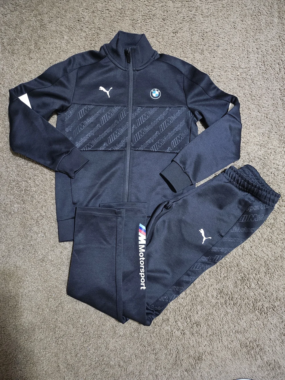Puma x BMW Motorsport Black Track Jacket & Pants Set Big Kids Size M - Picture 9 of 11